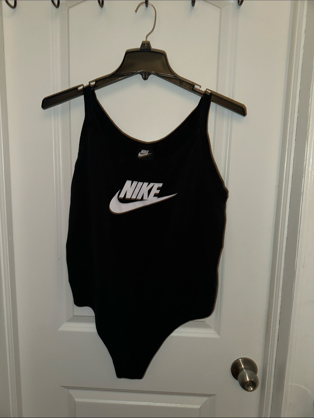 Nike Black One-Piece Bodysuit with White Logo